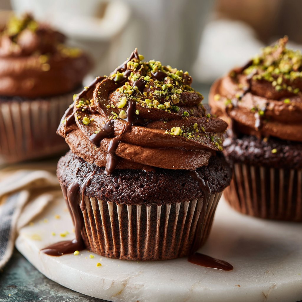 Chocolate Pistachio Cupcakes