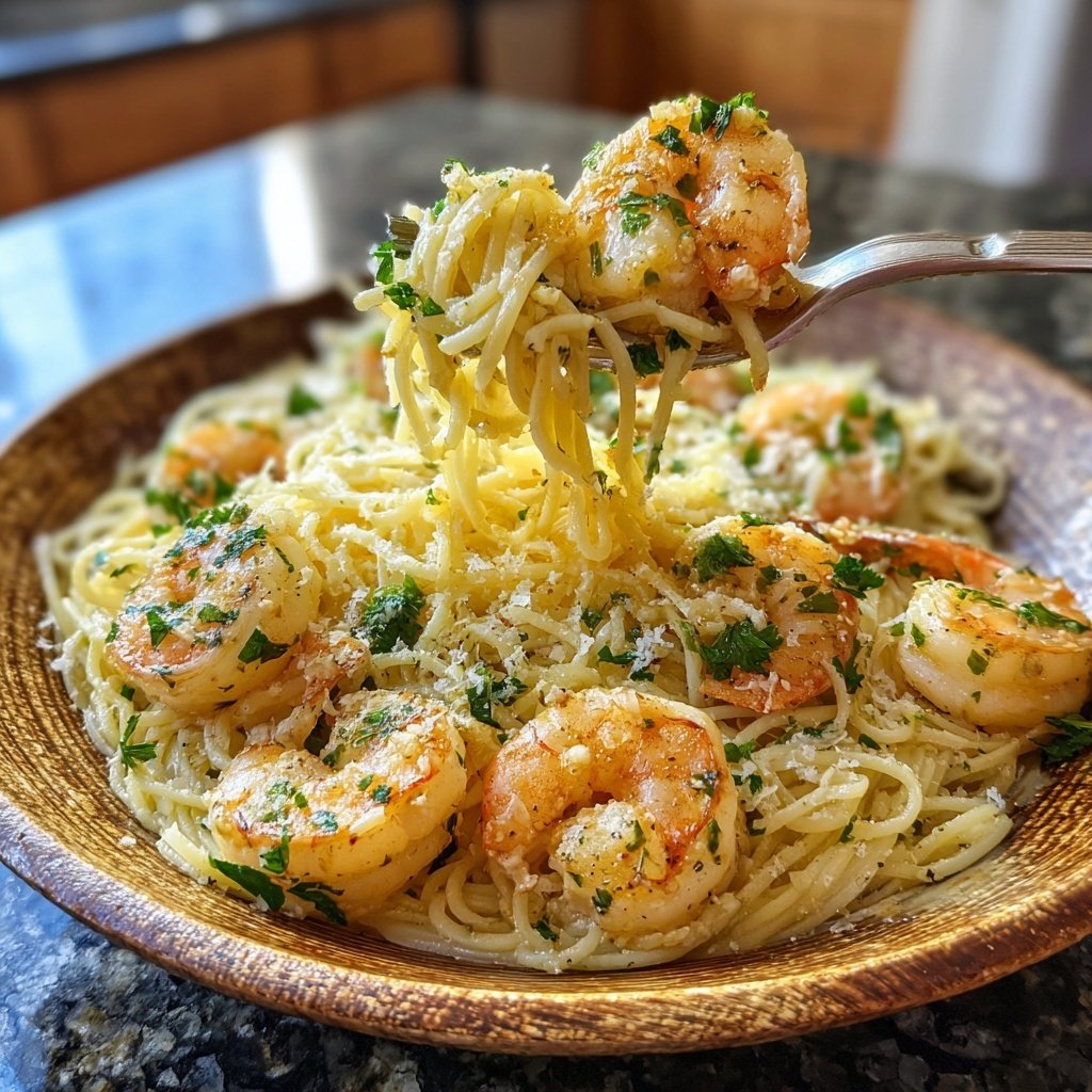 Angel Hair Pasta With Lemon Shrimp
