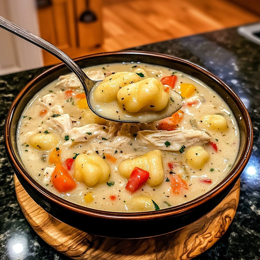 Spicy Crockpot Chicken Gnocchi Soup