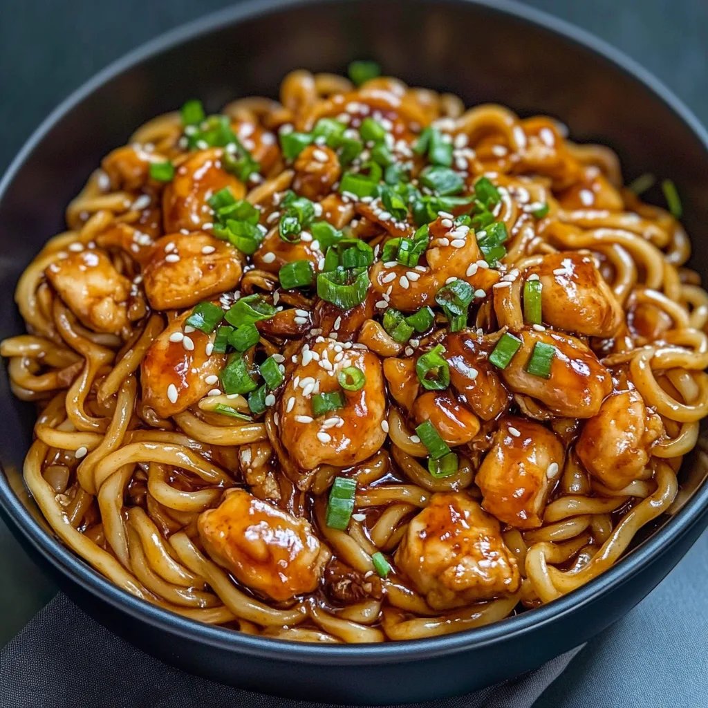 Sticky Garlic Chicken Noodles