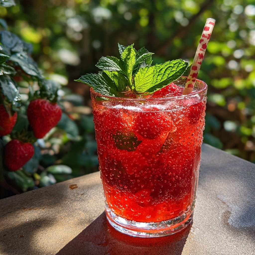 Sparkling Strawberry Spring Drink