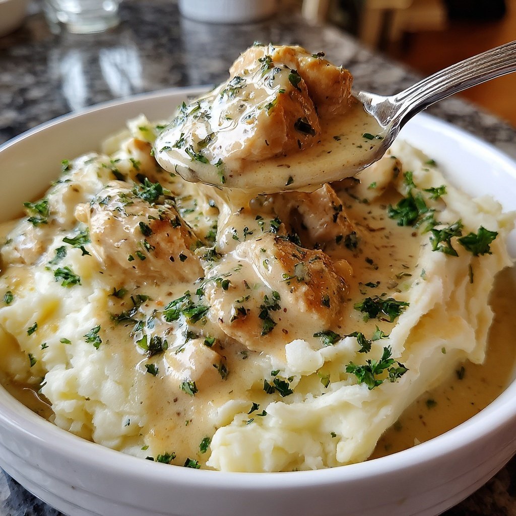 Comfort Food Creamy Chicken and Mashed Potatoes