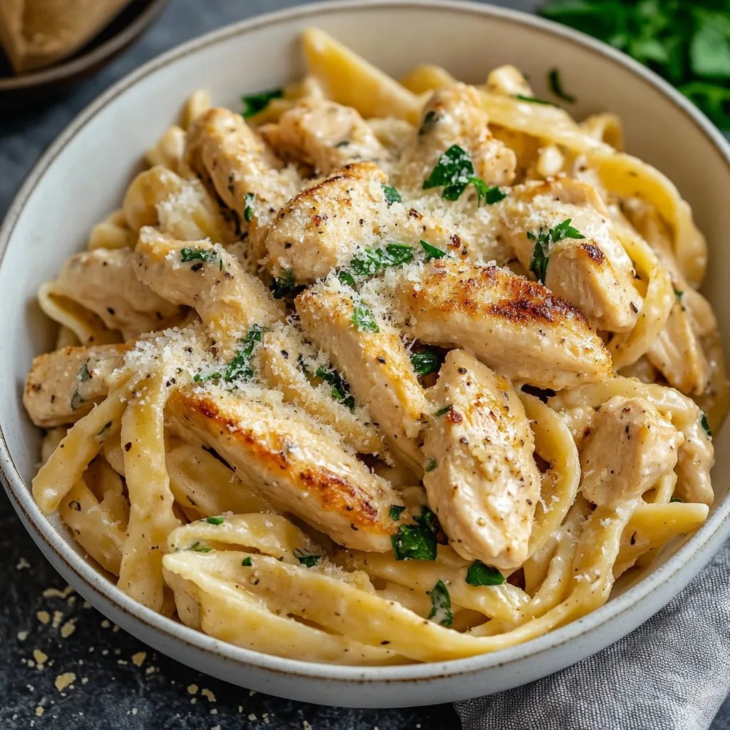Easy Garlic Parmesan Chicken Pasta