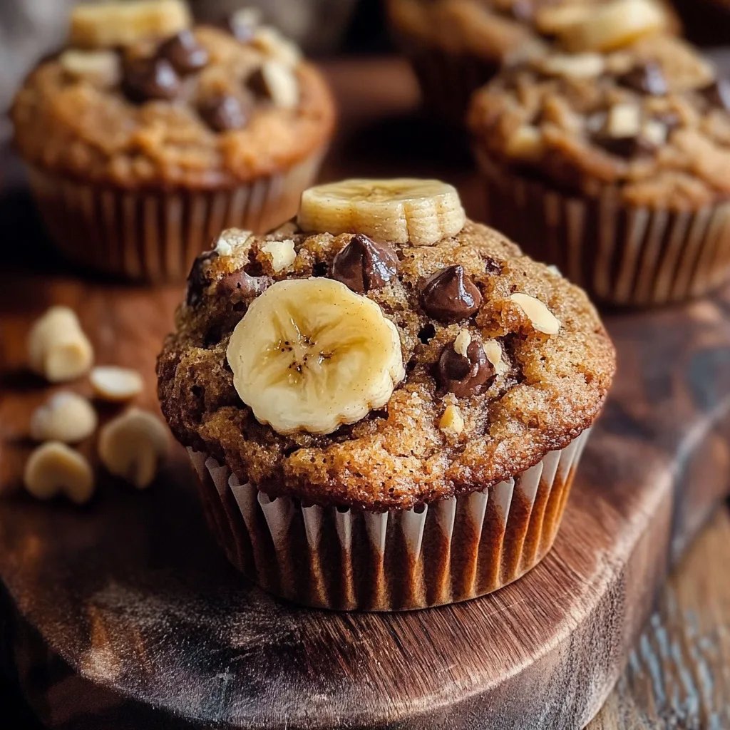 Healthy Peanut Butter Banana Muffins