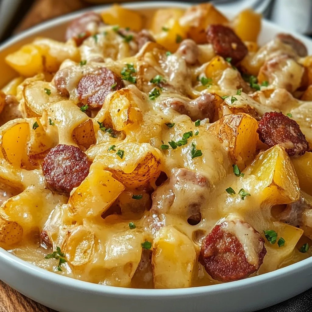 Cheesy Ranch Potatoes and Smoked Sausage