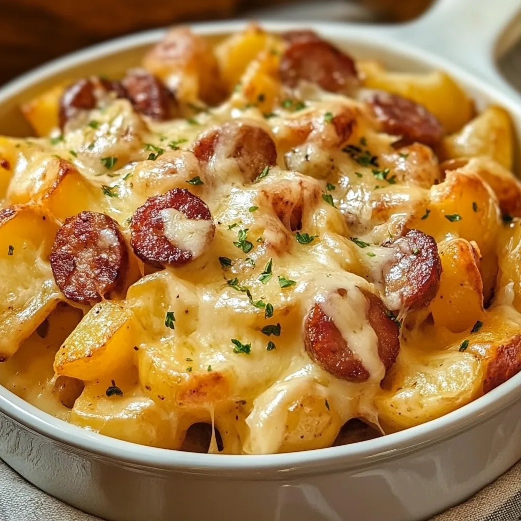 Cheesy Ranch Potatoes and Smoked Sausage