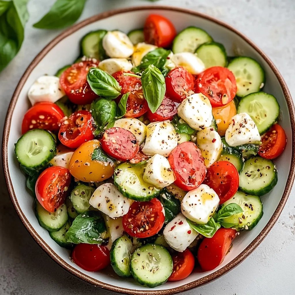 Easy Cucumber Caprese Salad