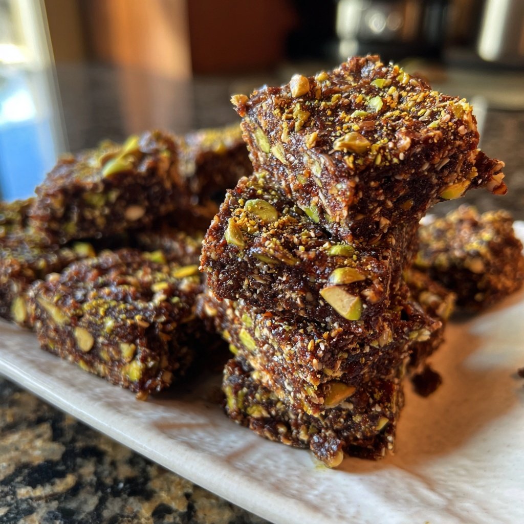 Chocolate Pistachio Energy Squares